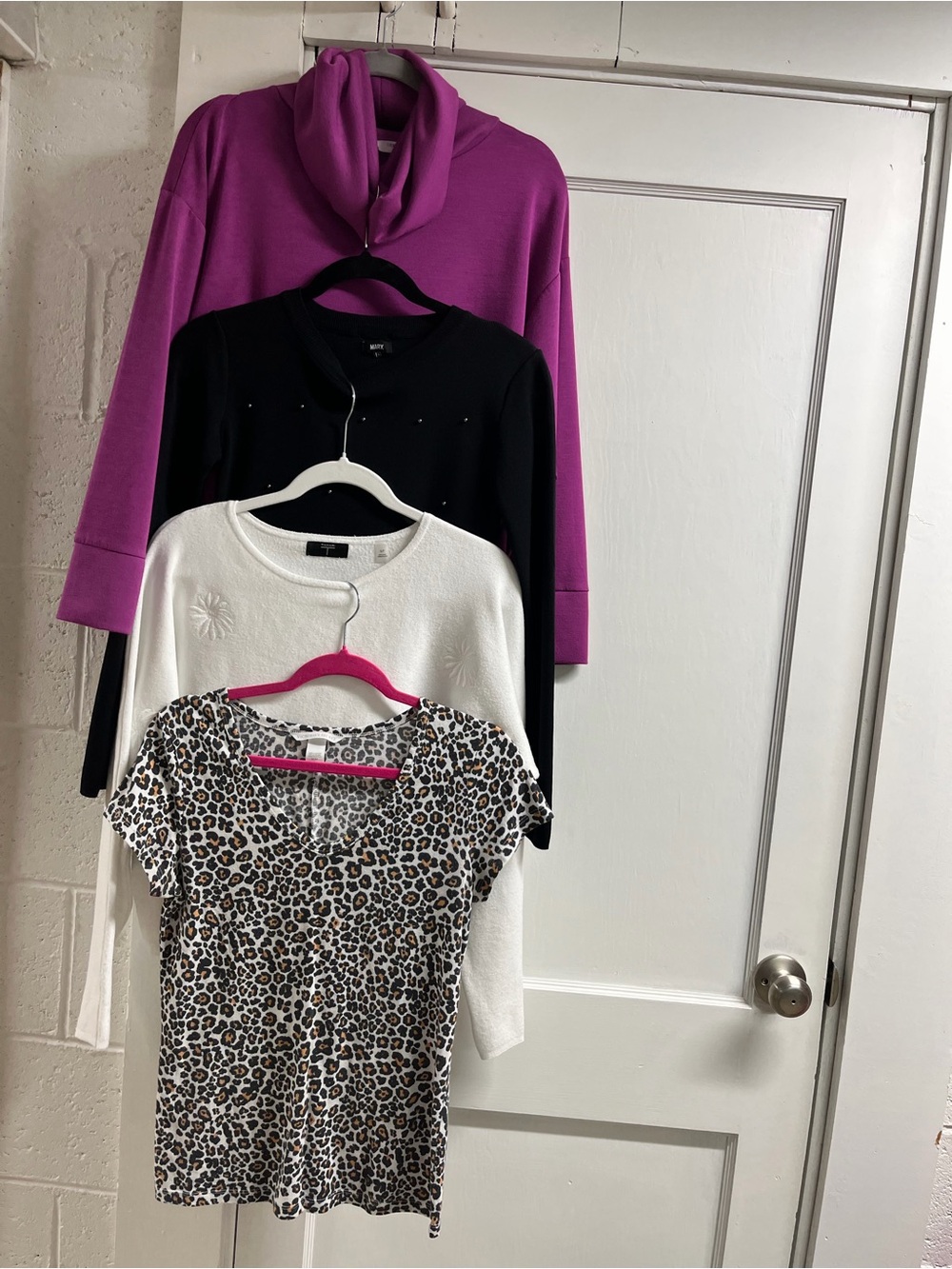 4 pc lot. VS t-shirt/Marx Black Crewneck Sweater/white sweater/purple turtleneck
